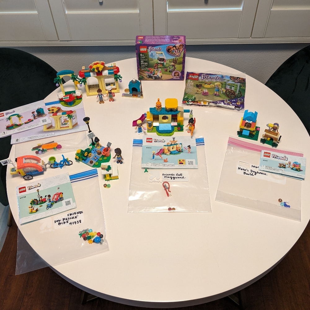 Lot of 6 LEGO Friends Sets - 2 NISB (30413, 41425) and 4 100% Complete Pre-Owned